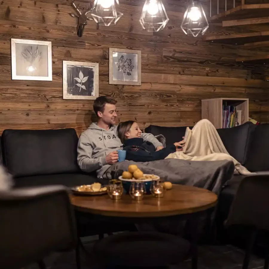 Couple holidays chalet in Austria